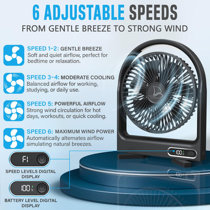 Magnetic Cruise Fan with Remote Control - Black