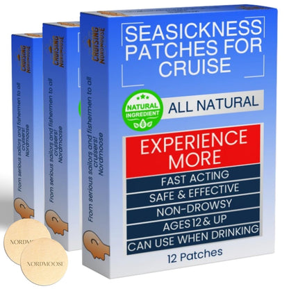 Sea Sickness Patches for Cruise - 3 Pack (36 Patches)