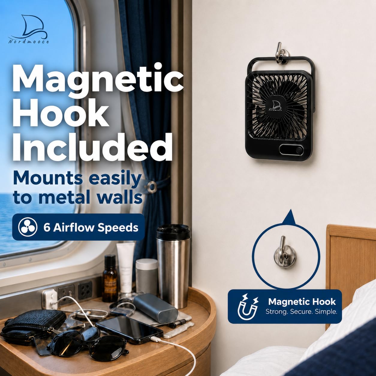 Cruise Ship Approved Fans - Black 2000mAh