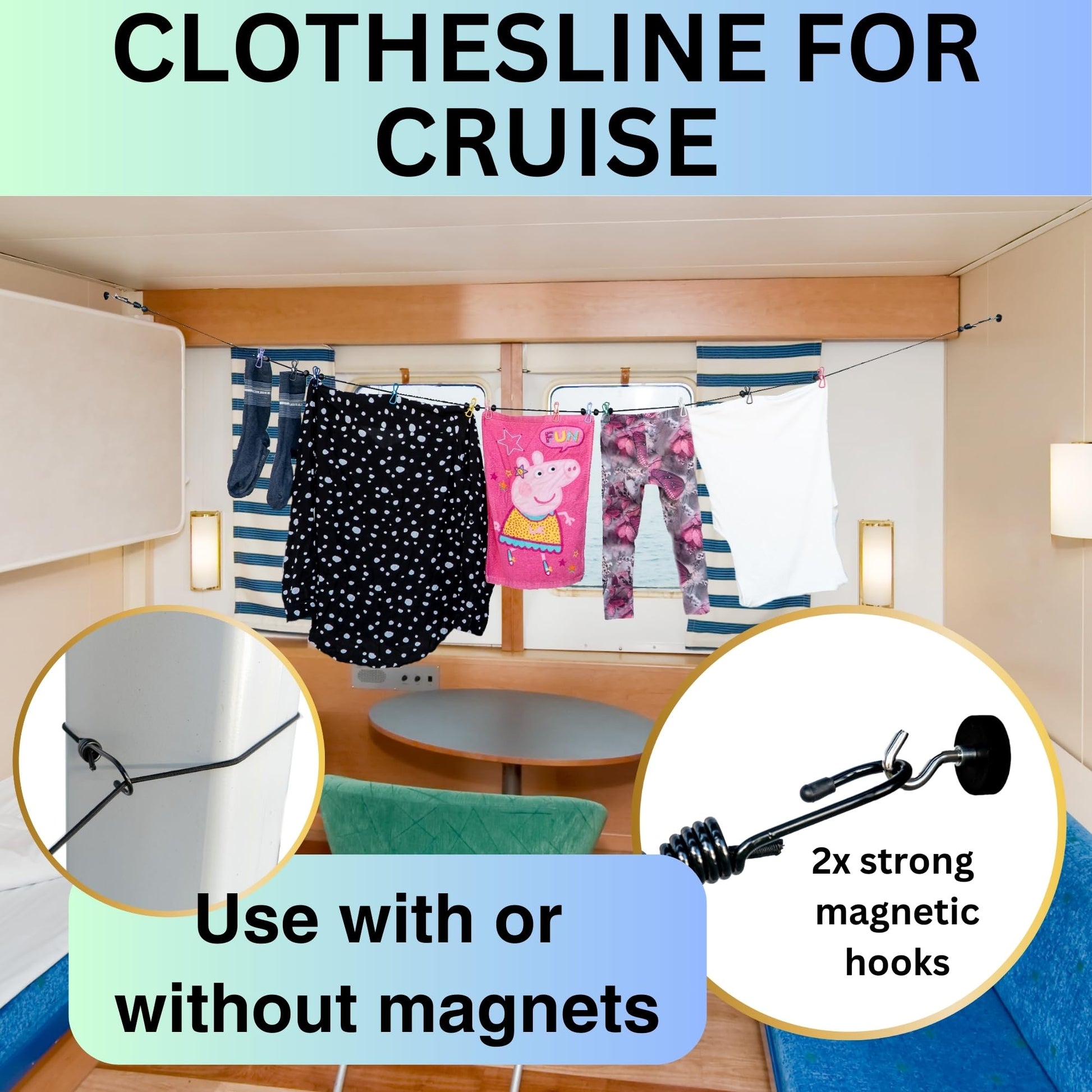 Magnetic Clothesline for Cruise Ship Cabin - Default Title