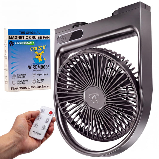 Magnetic Cruise Fan with Remote Control - Black