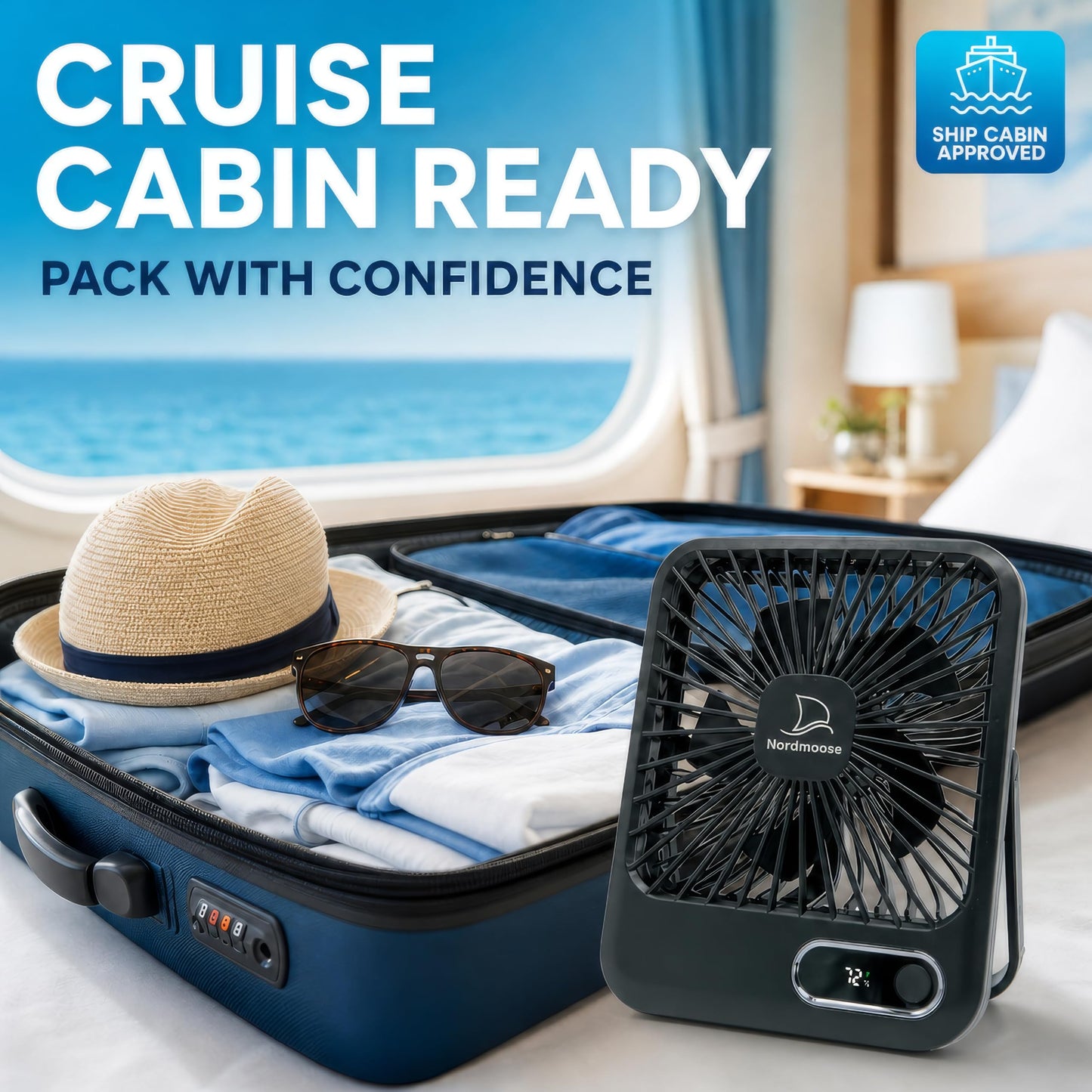 Cruise Ship Approved Fans - Black 2000mAh