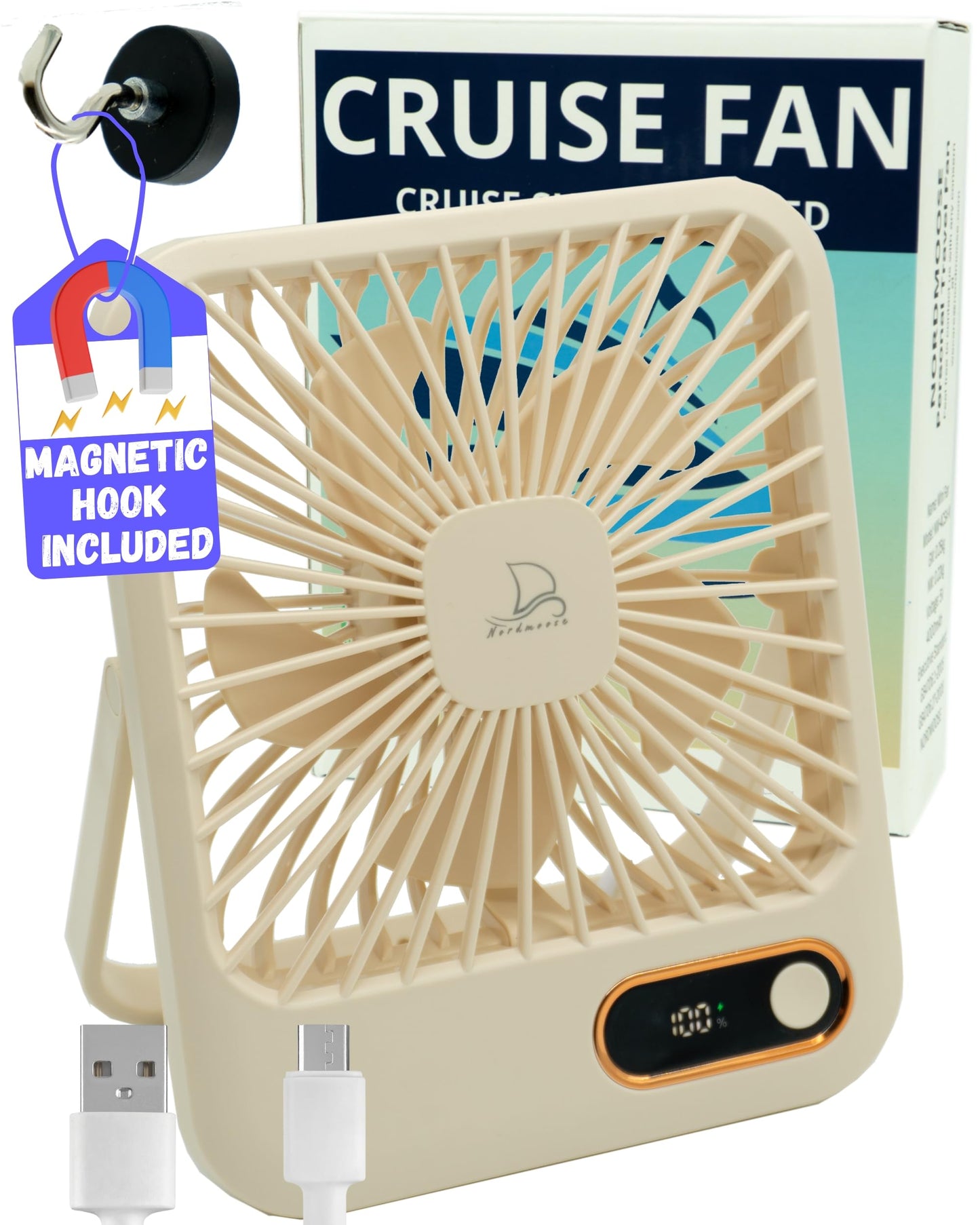 Cruise Ship Approved Fans - Beige 4000mAh