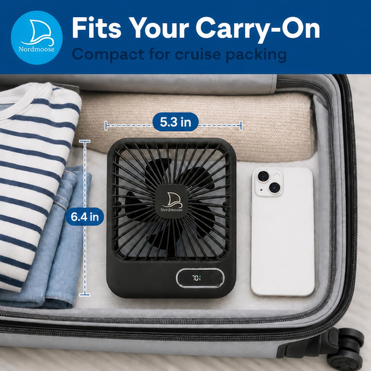 Cruise Ship Approved Fans - Black 2000mAh