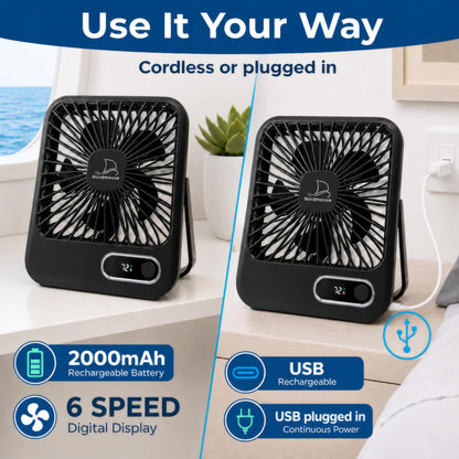 Cruise Ship Approved Fans - Black 2000mAh