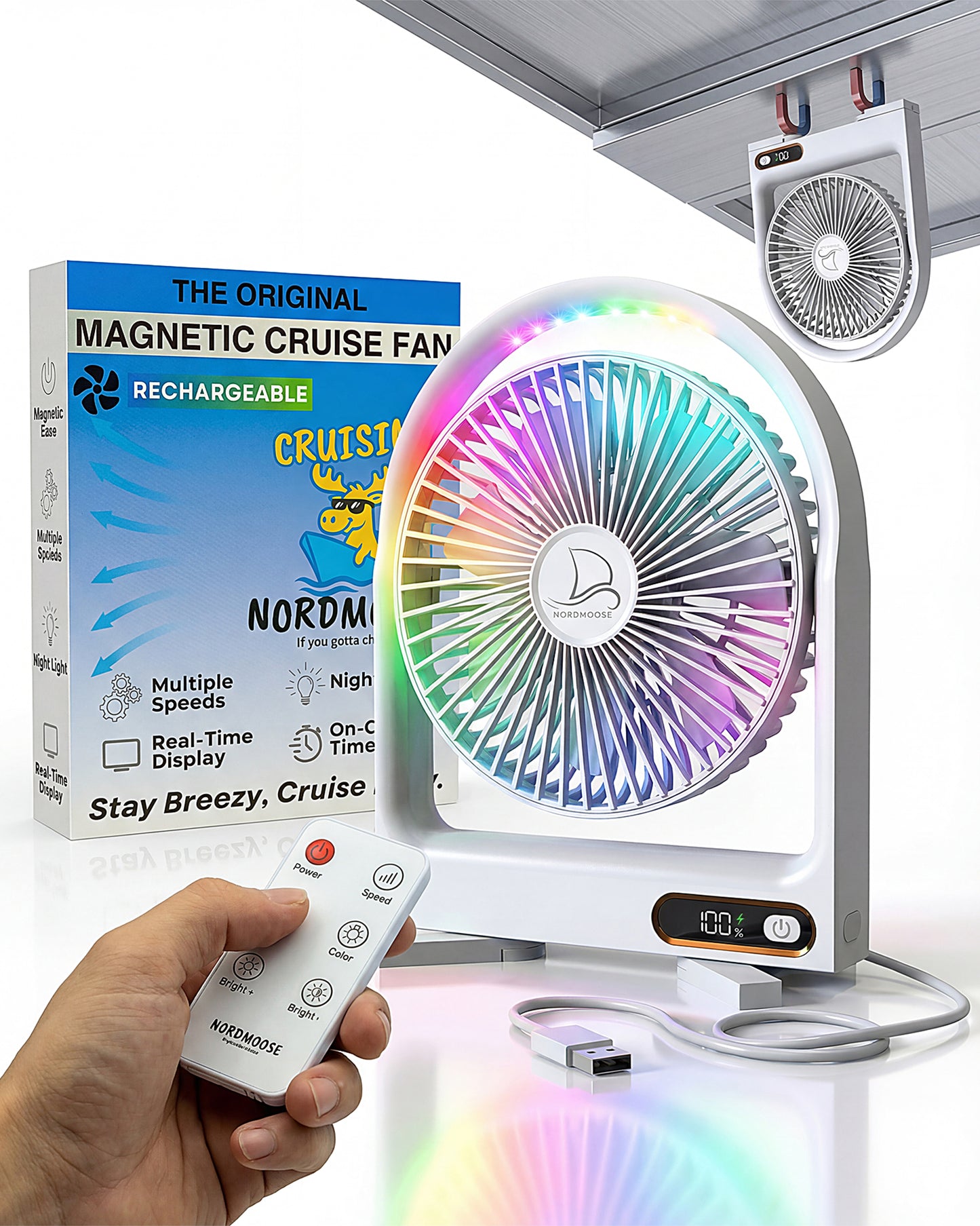 Magnetic Cruise Fan with Remote Control