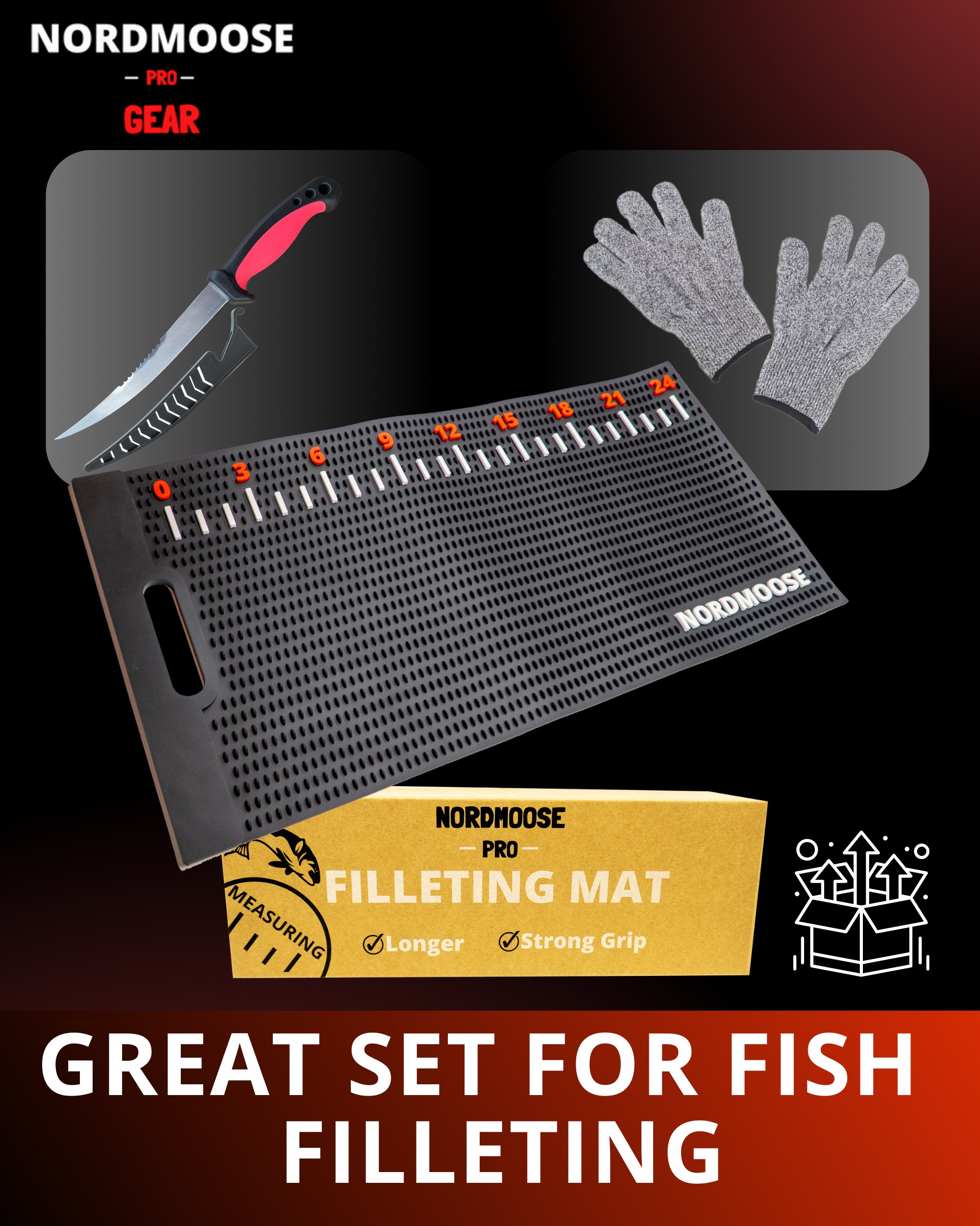 HHQ Fish Fillet Mat Fish Cleaning & Cutting Board Grips Fish for Easy  Filleting, 14x24 : : Sports & Outdoors